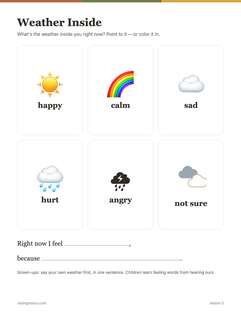 Weather Inside: a feelings chart