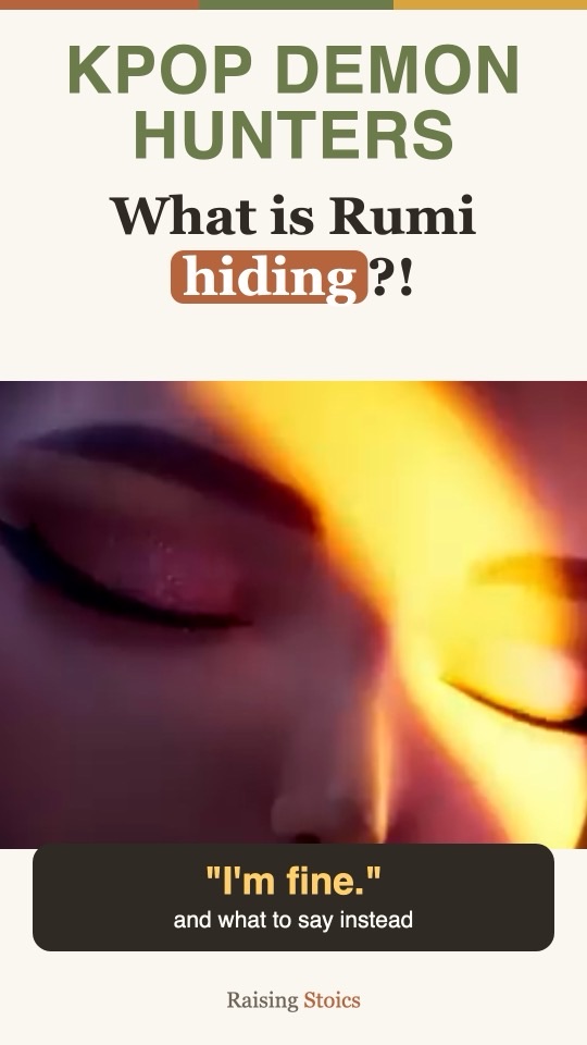 Video cover: KPop Demon Hunters and the words What is Rumi hiding