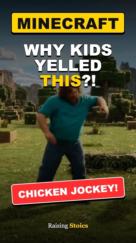 Video cover: A Minecraft Movie and the words Chicken jockey