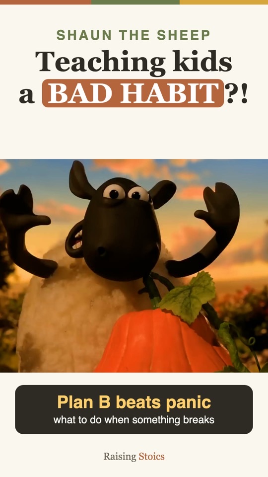 Video cover: Shaun the Sheep and the words Teaching kids a bad habit